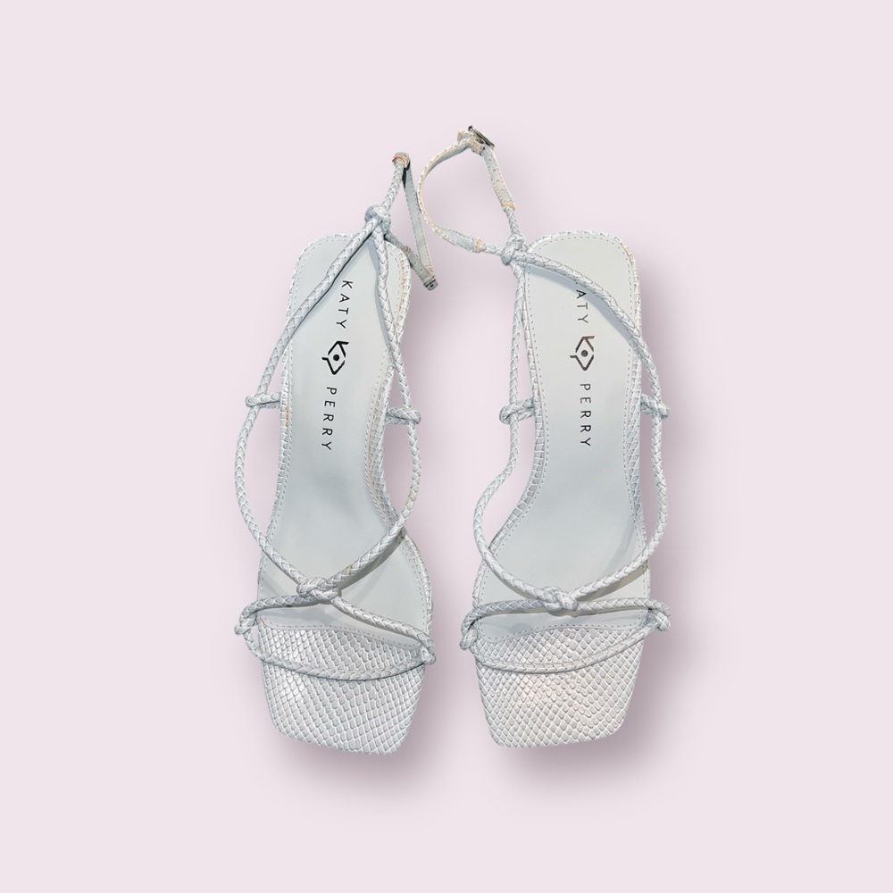 Katy Perry Blue‎ Strappy Block Heel Sandals Square Toe 9.5